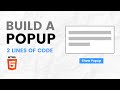 Popup With Just 2 Lines Of HTML No Libraries Needed