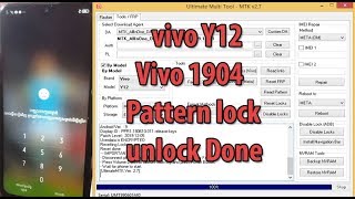 Vivo Y12,  Vivo 1904 pattern lock unlock by UMT Dongle