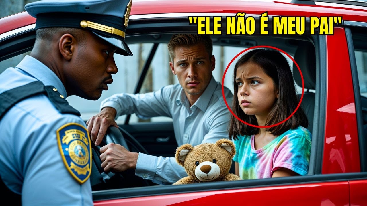 Police officer stops a car, but when he sees the little girl in the back seat, his face turns pale!
