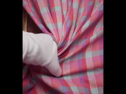 Check Multicolor Pure Cotton 90 GSM Handwoven Fabric 584 — video