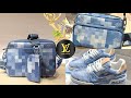 NEW At Men S LV LV NIL TRIO MESSENGER DAMOFLAGE BLUE LV TRAINER SNEAKER LV AVENUE SLINBAG