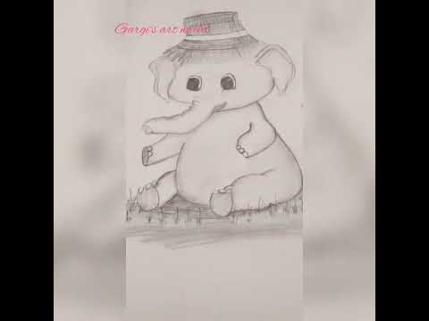 How to draw cute Baby elephant | Done by me | Gargi 's art world