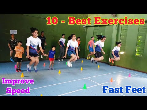 10 - Best Badminton Exercises 🔴 Fast Feet 🔴 Badminton Speed Training 🔴 Agility Workout