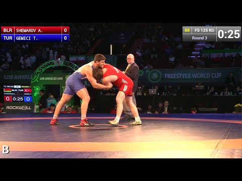 Round 3 FS - 125 kg: Aleksei SHEMAROV (BLR) df. Tanju GEMICI (TUR) by TF, 10-0