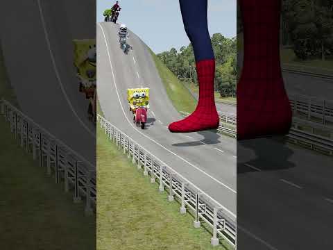 Car Van 2 Bollard Chain Crush BeamNG.drive