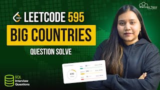 YouTube video 'Solving LeetCode 595 Question - Big Countries (SQL Interview Questions)'