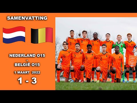 Samenvatting 1e oefeninterland Nederland O15 - Belgie O15 1 maart 2022