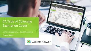 California Type of Coverage Exemption Codes in TaxWise 2020