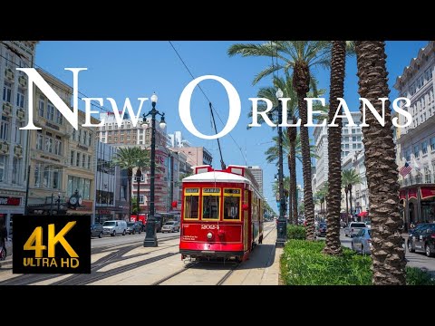 FLYING OVER NEW ORLEANS.  ( 4K ULTRA HD HDR ) WITH PEACEFUL MUSIC FOR STRESS RELIEF ♥️