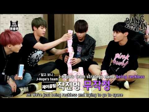 [ENG] 150608 [BTS in NAVER STAR CAST] BTS' Lucky Draw - EP 5 (Cup stacking)