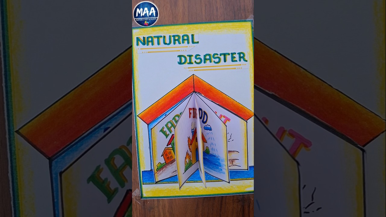 Types of Natural Disaster project drawing | Different types of Natural Disaster #shorts #short