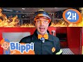 Learn About Fire Safety With Blippi Blippi 2 HOUR Firefighter Compilation Tiny TV