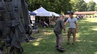 Dave Canterbury rides a OneWheel, The Pathfinder Gathering 2018