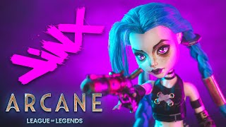 JINX Custom Monster High | Arcane League of Legends | Doll Repaint | DIY OOAK Tutorial