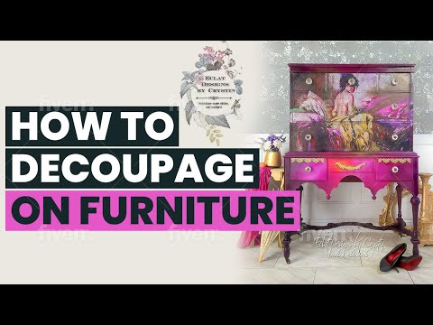 How to Decoupage on Furniture - Furniture Decoupage for beginners - Eclat Designs By Crystin