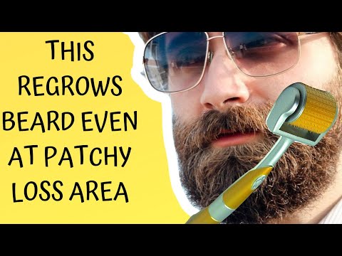 REGROW PATCHY BEARD AND GET FULLER AND THICKER BEARD, MUSTACHE FASTER with Derma roller + Minoxidil