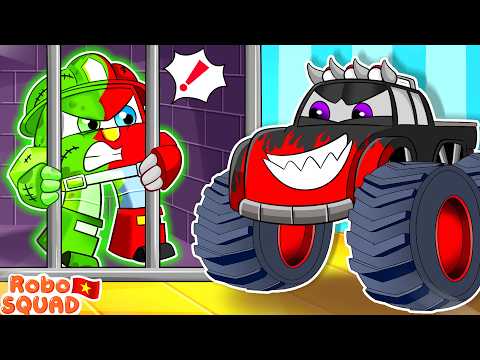 Oh No? The Thief Escaped? My Friend Turned into a Monster! 👾 | Funny Cartoons | Robosquad