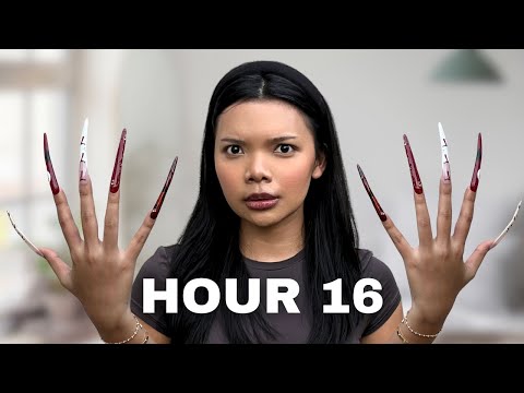 Surviving 24hrs with the LONGEST NAILS