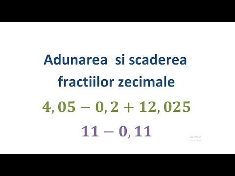 Adunarea si scaderea fractiilor zecimale (Clasa a V-a)