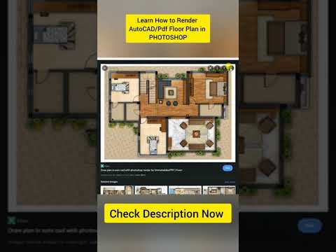 Learn how to Render AutoCAD Pdf Floor Plan in PHOTOSHOP | 2 Week Challenge