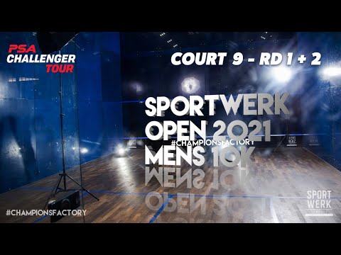 LIVE SQUASH:  Sportwerk Men's Open 2021 - Rd 1 & 2 - Court 9