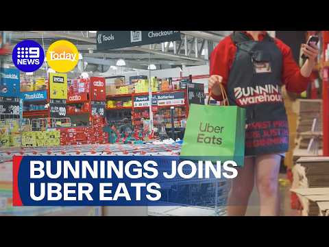 Bunnings Warehouse joins forces with Uber Eats | 9 News Australia