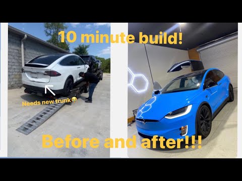 Tesla model x from copart gets a complete makeover in 10 minutes!!!
