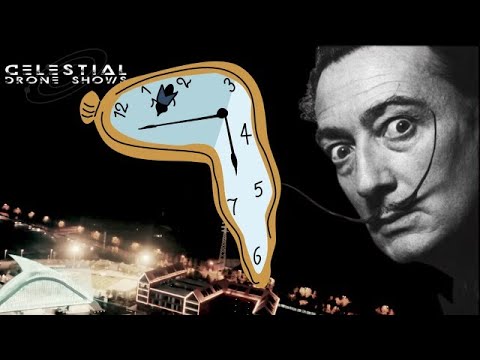Salvatore Dali in the Sky! Crazy Surrealism Drone Light Show | Celestial Drone Shows