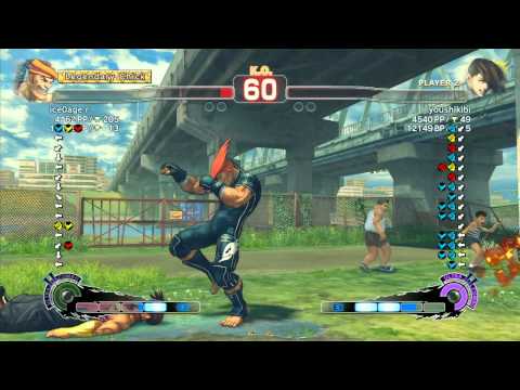 SSF4 AE: ice0age r (Adon) vs youshikibi (Yang) - Ranked Match (720p HD)