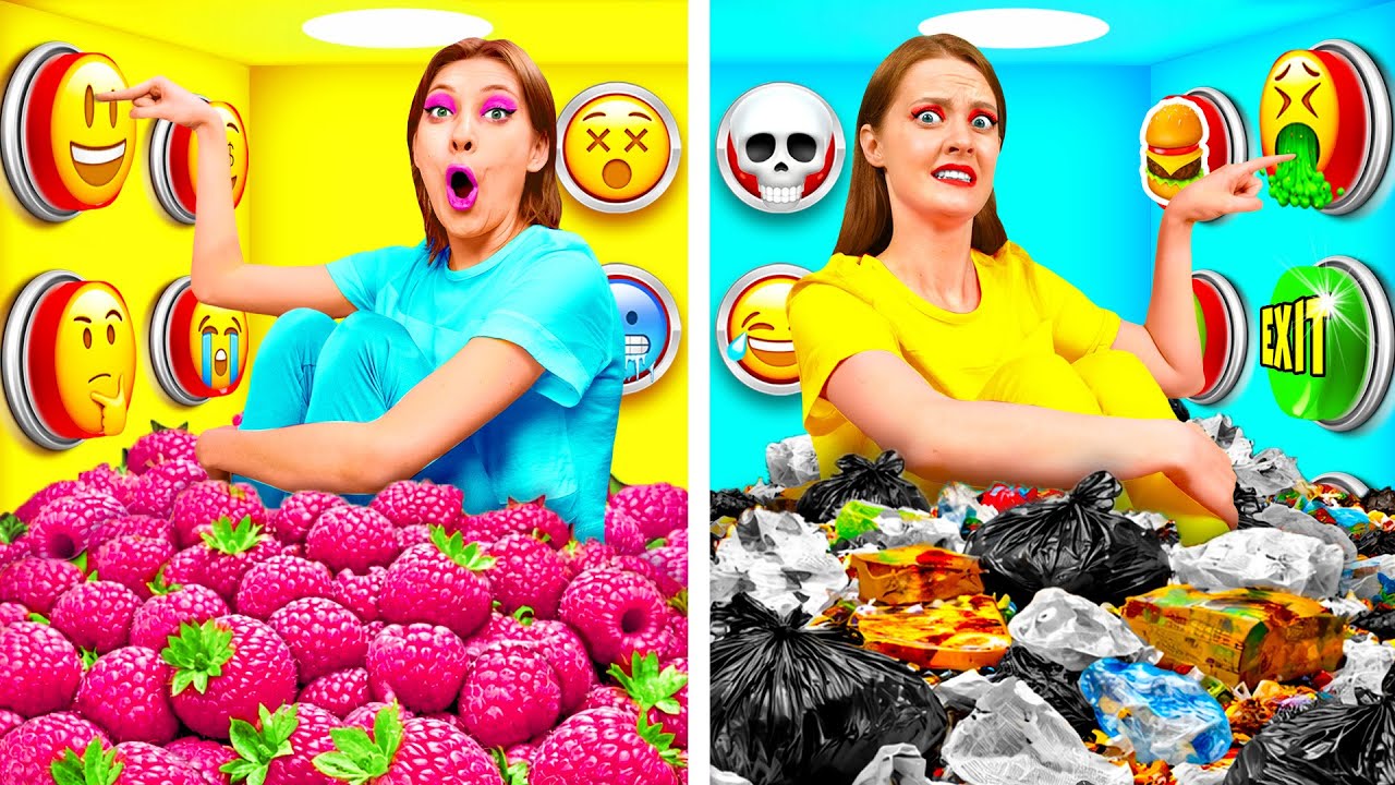 1000ミステリーボタンチャレンジ たった1つで逃げられます| 驚くべきハックとトリック ChallengeTeen