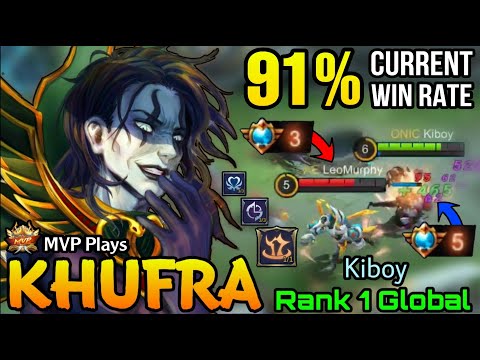 91% Current Win Rate Khufra MVP Play VS Supreme No.3 Gatotkaca - Top 1 Global Khufra by Kiboy - MLBB