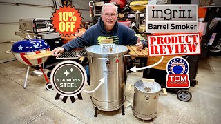 Review Of The INGRILL 18” Stainless Steel BBQ Barrel Smoker! / 12 Racks of Ribs!
