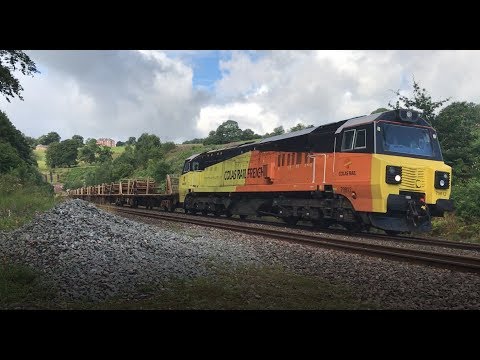 (HD) Colas Rail Class 70812 Welded Rail Train. Dawlish.W To Westbury.D @ Whiteball 30.07.17