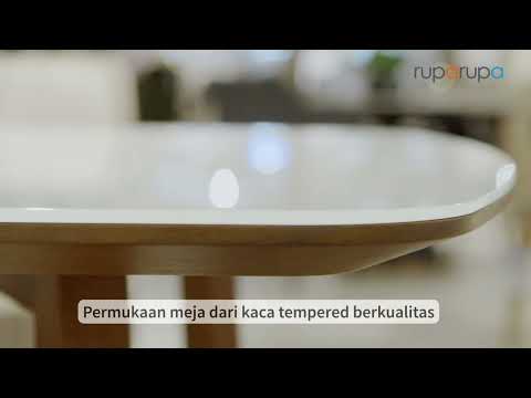 Gambar Informa Hollie Kursi Makan Kulit - Putih/Cokelat