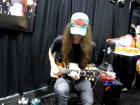 Scotti Hill from Skid Row noodling on a HiStrung Octave at 2012 NAMM