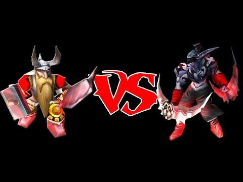 Mountain King vs Demon Hunter (10 level heroes)