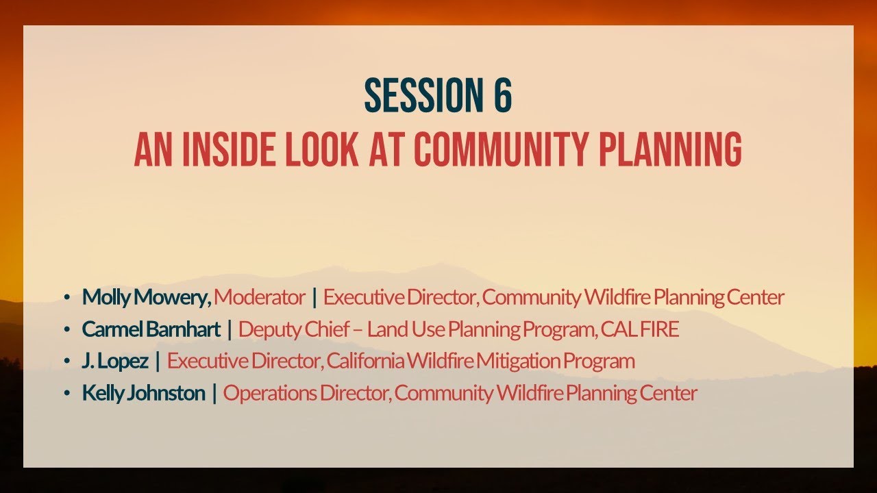 CAWFC Day 1 Session 6: An Inside Look At Community Planning