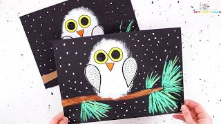 Sponge Painted Snowy Owl Craft