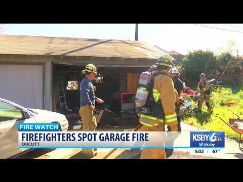 Firefighters responding to medical call spot garage fire in Orcutt