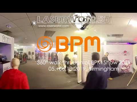 BPM Show 2019 Birmingham - 360° walk-through the main hall | Laserworld