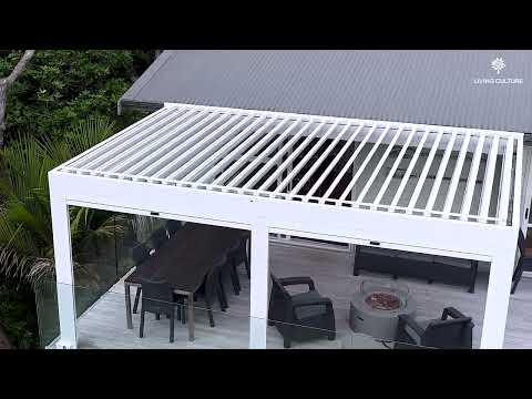 Custom Louvred Pergola with Blind Wall | Living Culture