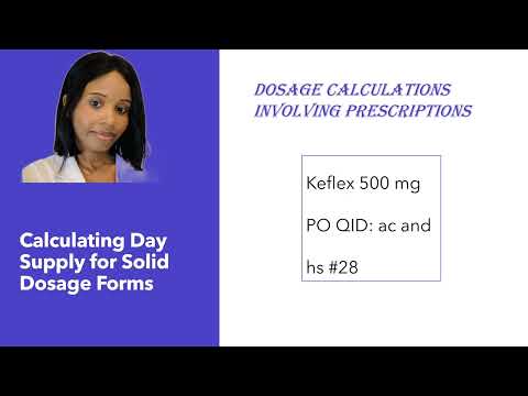 Calculating Day Supply for Solid Dosage Forms| Prescription Dosage Calculations| NAPLEX, NCLEX, PTCB