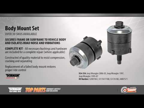 Highlighted part: body mount for select Jeep Wrangler models
