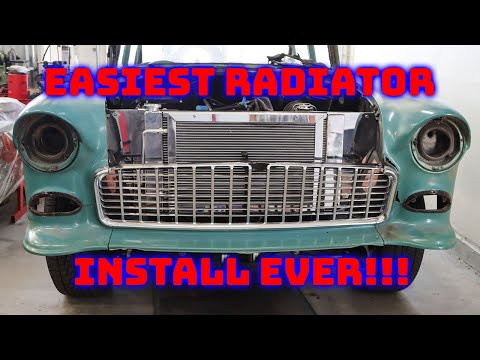 Watch as we install a Champion Cooling Systems radiator into our 1955 Bel Air build! It was SO EASY!
