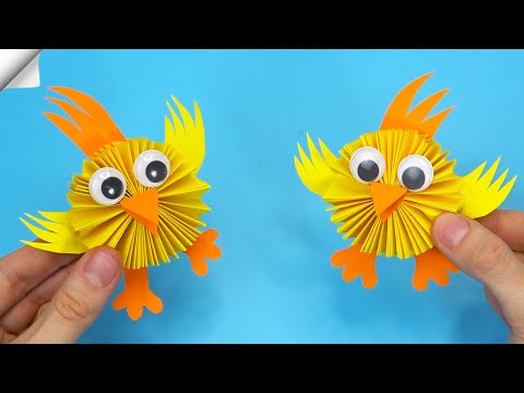 How to Make a Paper Chicken Easter paper Crafts Easy paper crafts