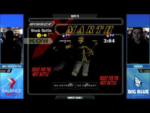 NGPU 25 SSBM - Yasu (Black Marth) vs. Dimension (Red Marth) - Melee WR3