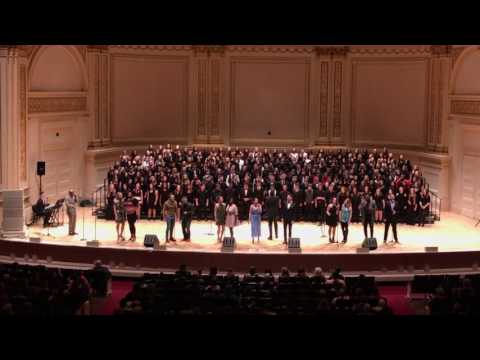 The Broadway cast of In Transit performs at Carnegie Hall.
