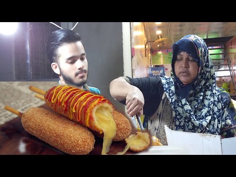 Hardworking Superwoman Sells Singaporean Corndogs Indian Street Food | Superwoman Street Food