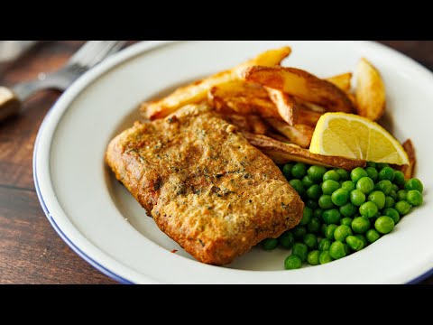 Battered Tofu and Chip / Chips in an Air Fryer | No Runny Batter! vegan fish and chips