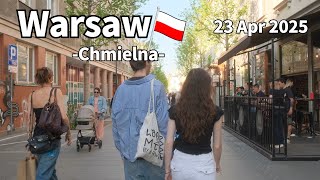 Spring Walk Warsaw Chmielna Poland - April 2025 | Walking Tour